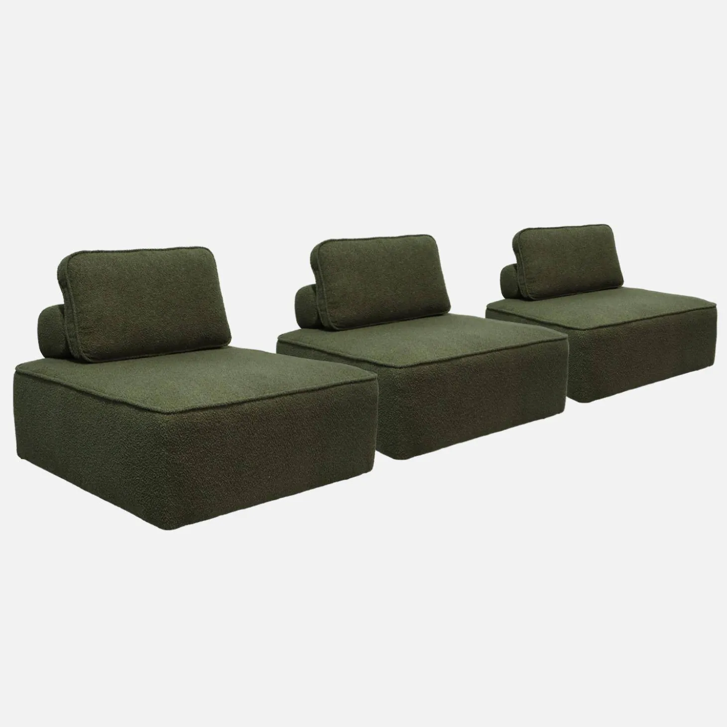 Sofá modular en tejido borreguito, 3 plazas