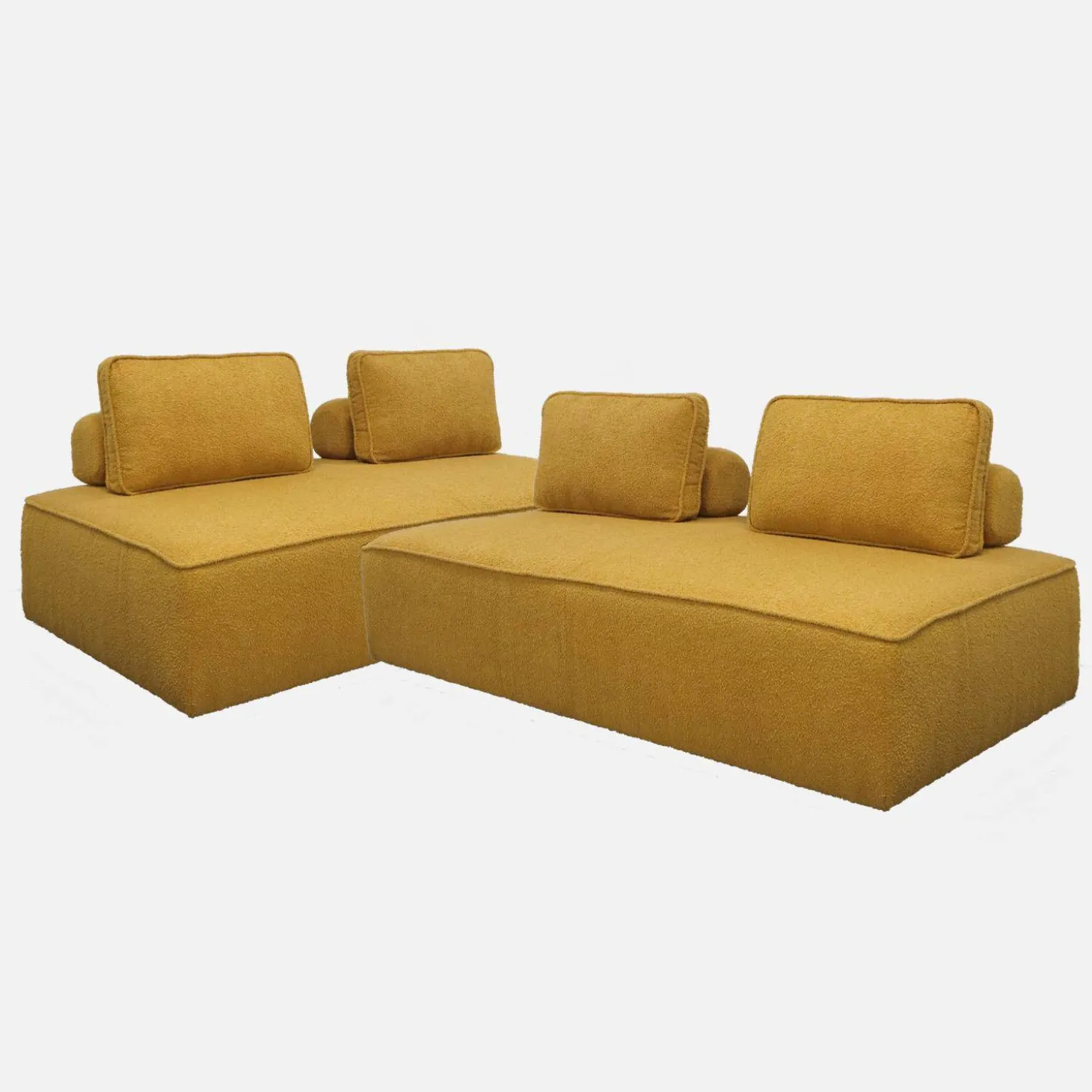Sofá modular en tejido borreguito, 4 plazas