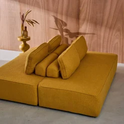 Sofá modular en tejido borreguito, 4 plazas
