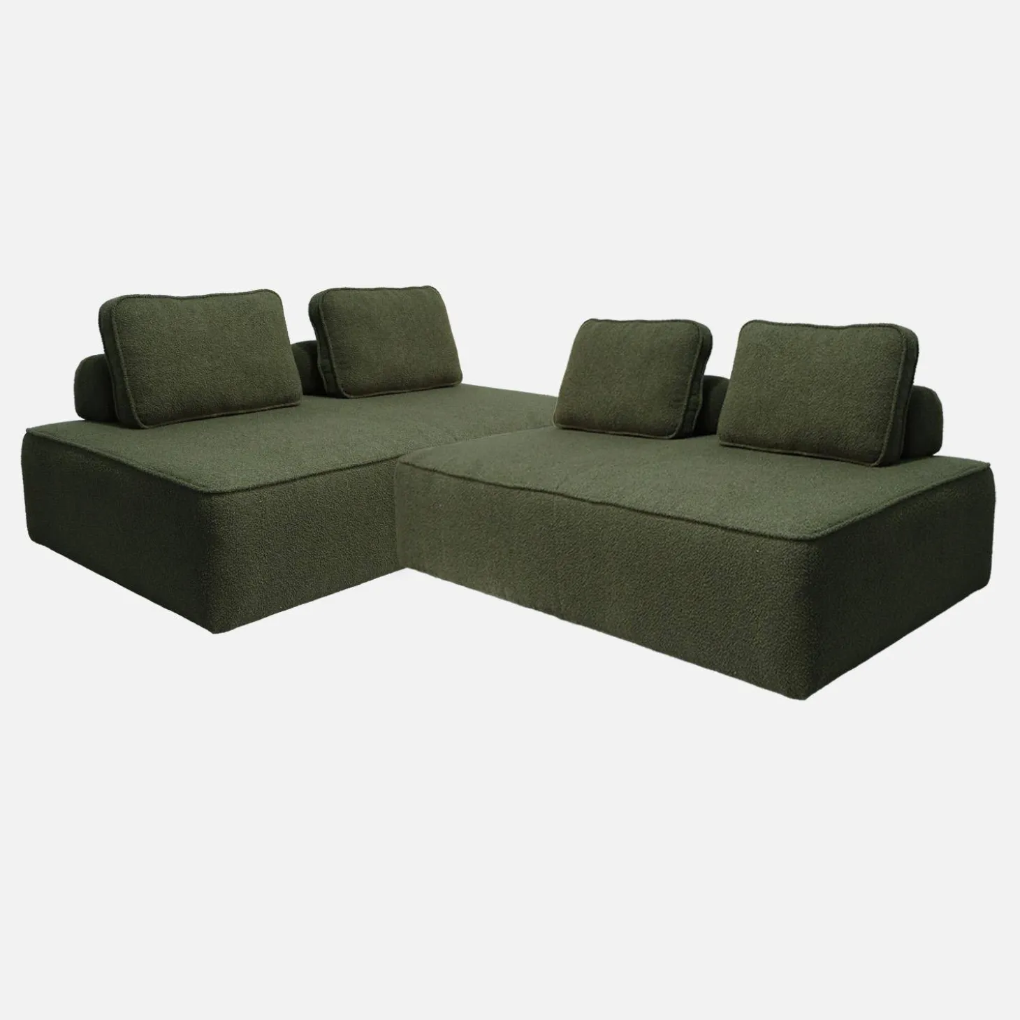 Sofá modular en tejido borreguito, 4 plazas