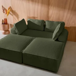 Sofá modular en tejido borreguito, 4 plazas