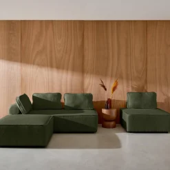 Sofá modular en tejido borreguito, 4 plazas
