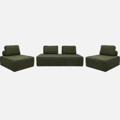 Sofá modular en tejido borreguito, 4 plazas