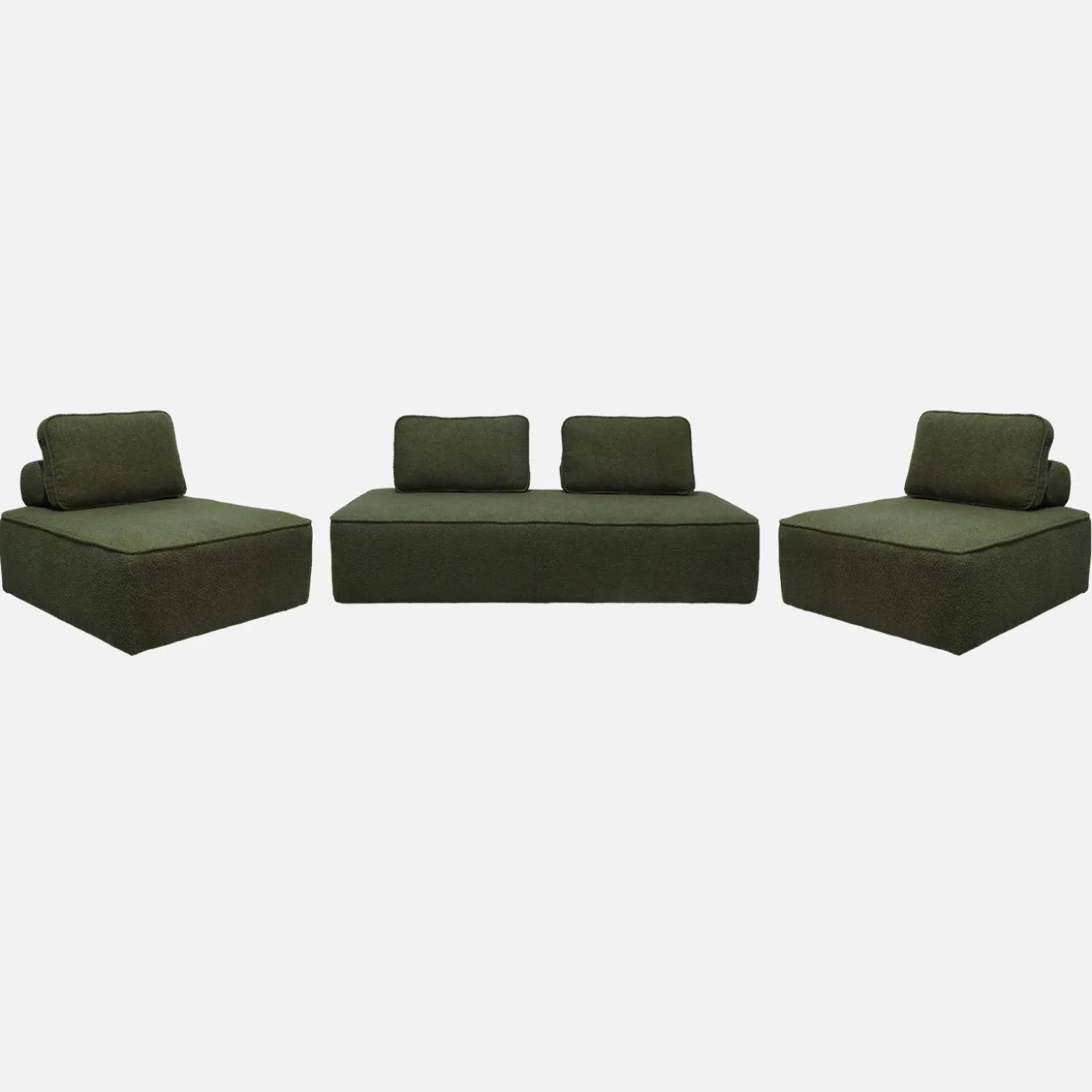 Sofá modular en tejido borreguito, 4 plazas