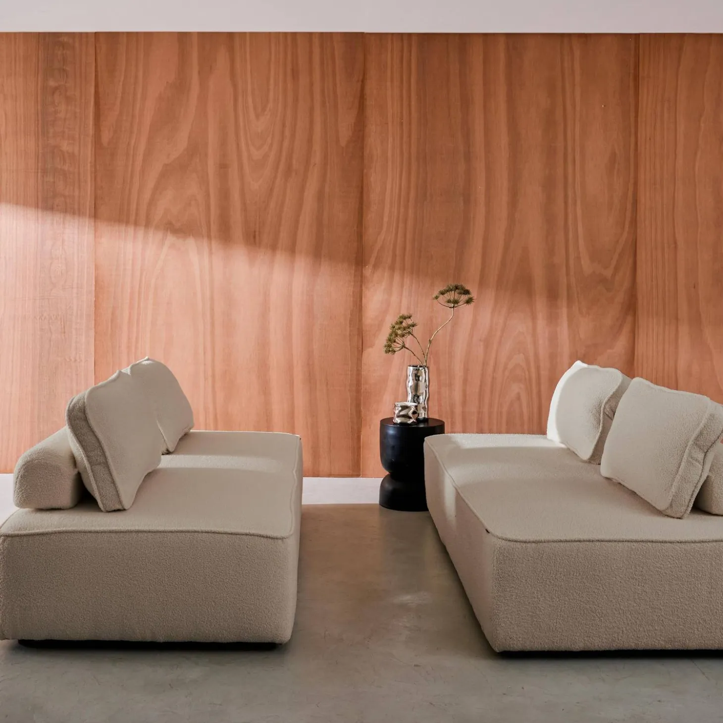 Sofá modular en tejido borreguito, 4 plazas