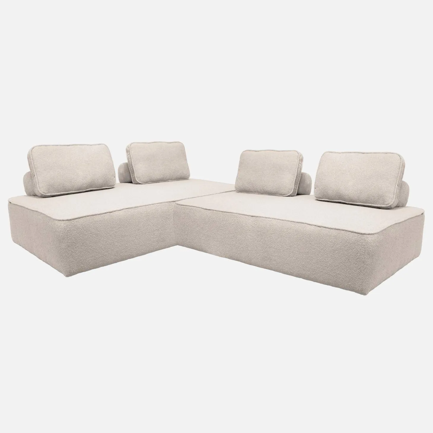 Sofá modular en tejido borreguito, 4 plazas
