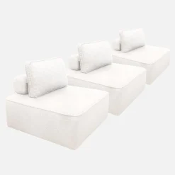 Sofá modular en tejido borreguito, 3 plazas