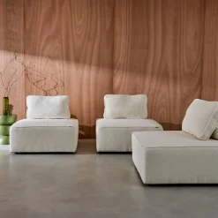 Sofá modular en tejido borreguito, 3 plazas