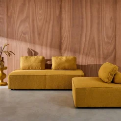 Sofá modular en tejido borreguito, 3 plazas