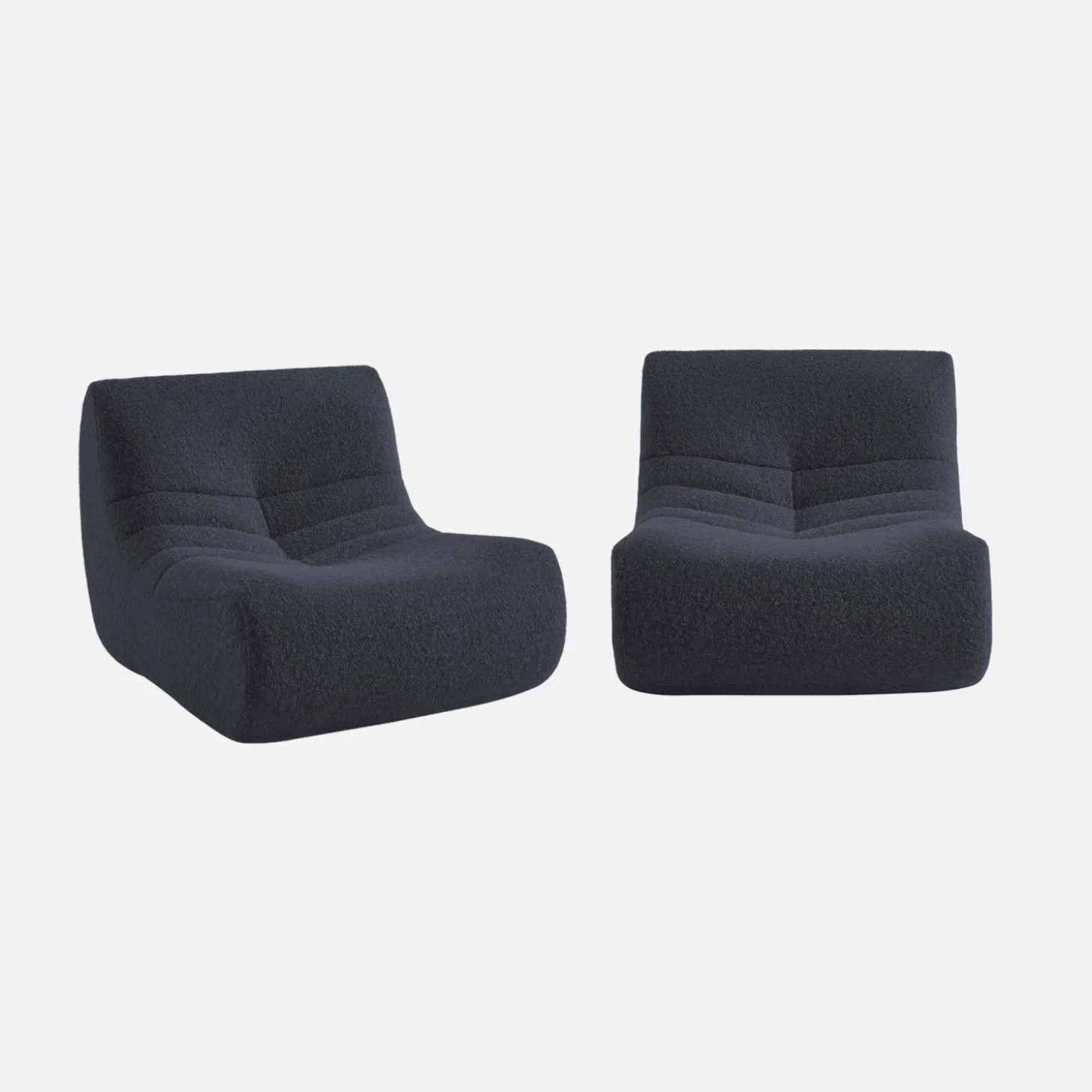 Sofá modular en tejido efecto alpaca, 2 plazas