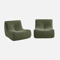Sofá modular en tejido efecto alpaca, 2 plazas