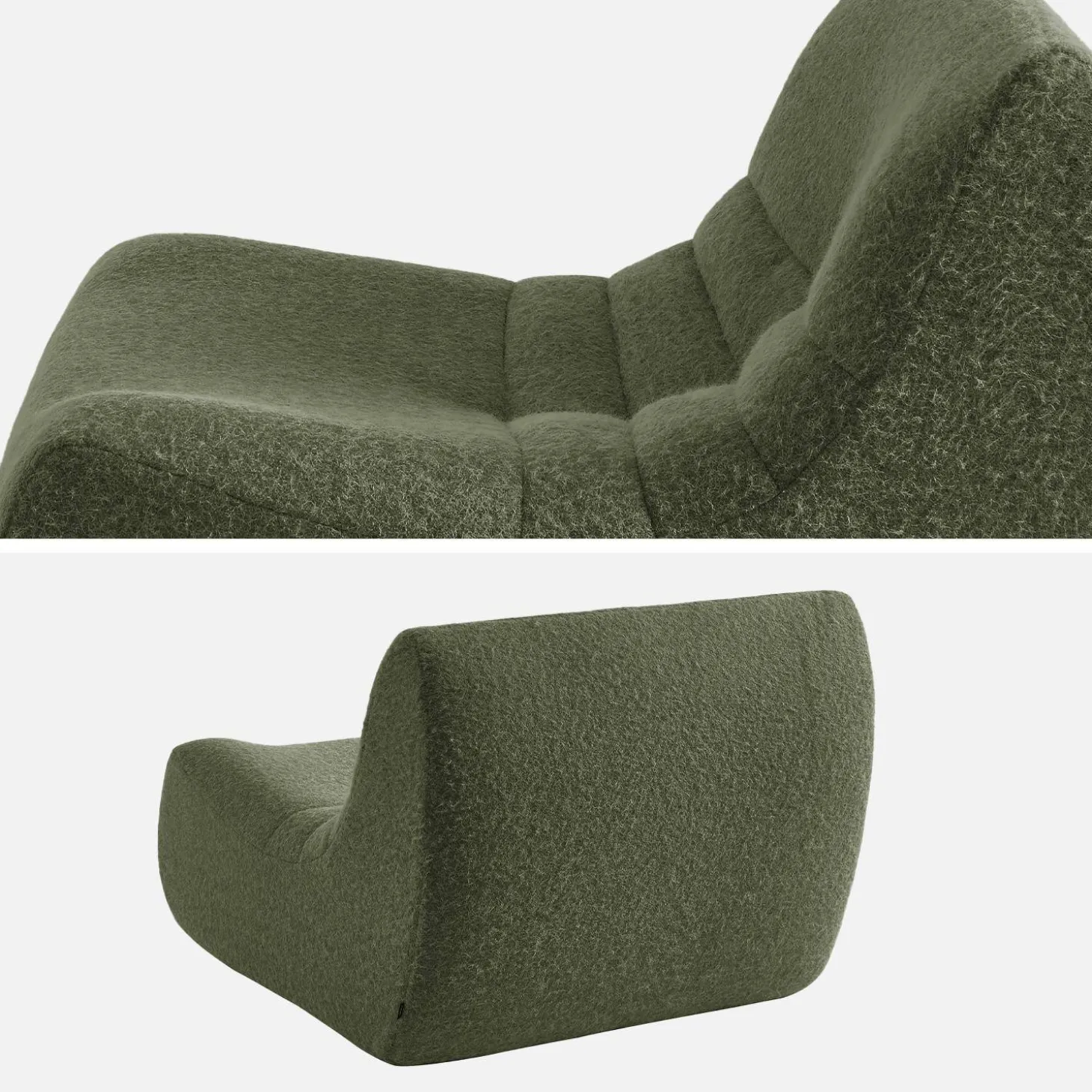 Sofá modular en tejido efecto alpaca, 3 plazas