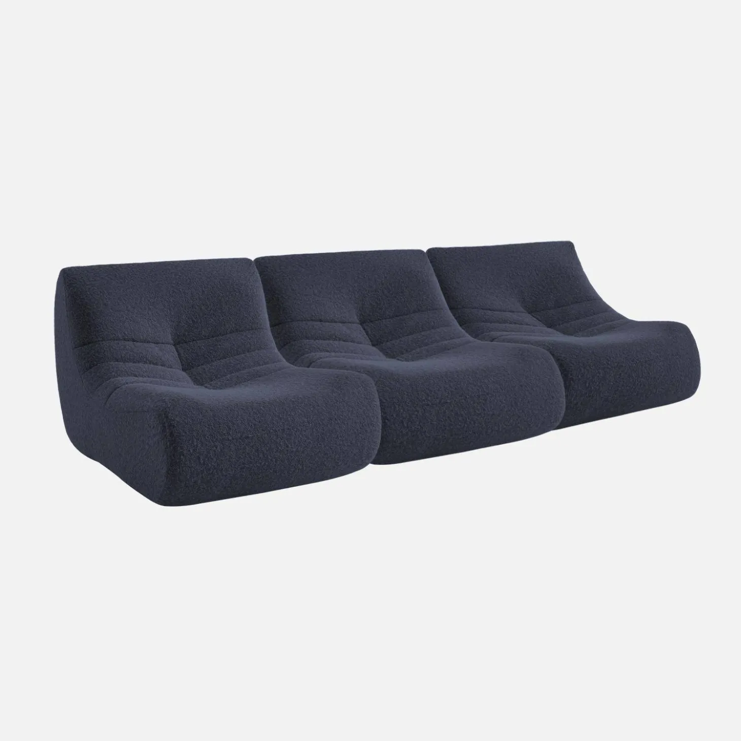 Sofá modular en tejido efecto alpaca, 3 plazas