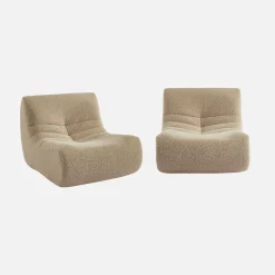 Sofá modular en tejido efecto alpaca, 2 plazas