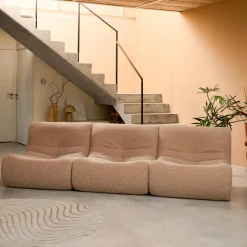 Sofá modular en tejido efecto alpaca, 3 plazas
