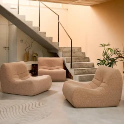 Sofá modular en tejido efecto alpaca, 3 plazas