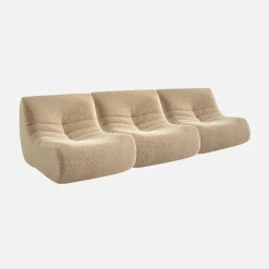 Sofá modular en tejido efecto alpaca, 3 plazas