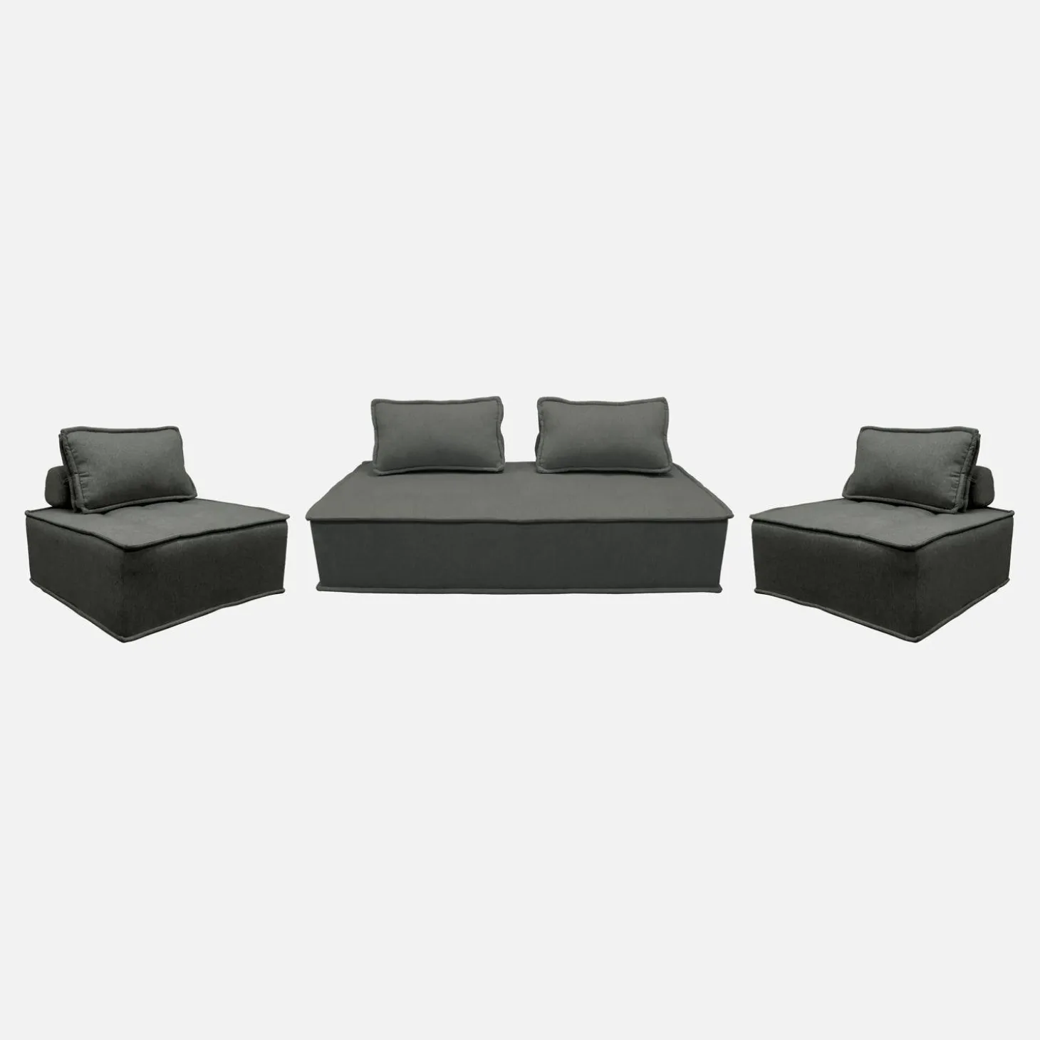 Sofá modular en tela lisa, 4 plazas