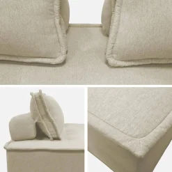Sofá modular en tela lisa, 3 plazas