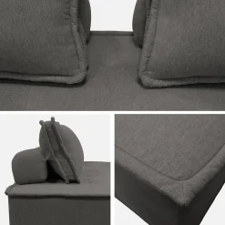 Sofá modular en tela lisa, 3 plazas