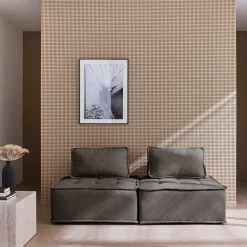 Sofá modular en tela lisa, 2 plazas