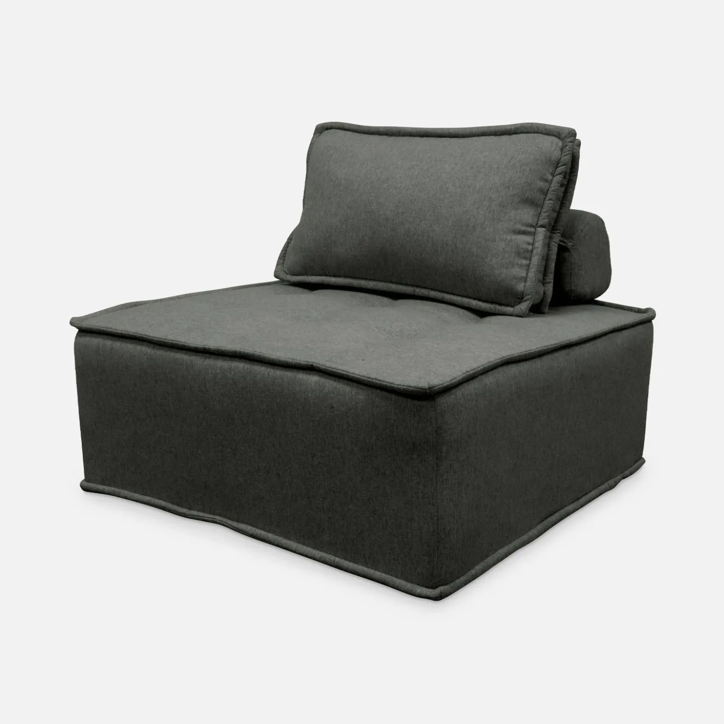 Sofá modular en tela lisa, 2 plazas