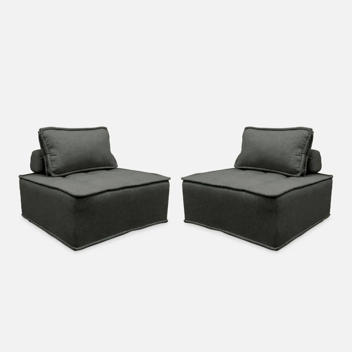 Sofá modular en tela lisa, 2 plazas