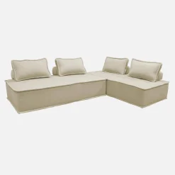 Sofá modular en tela lisa, 2 plazas