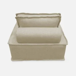 Sofá modular en tela lisa, 3 plazas