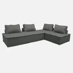 Sofá modular en tela lisa, 4 plazas