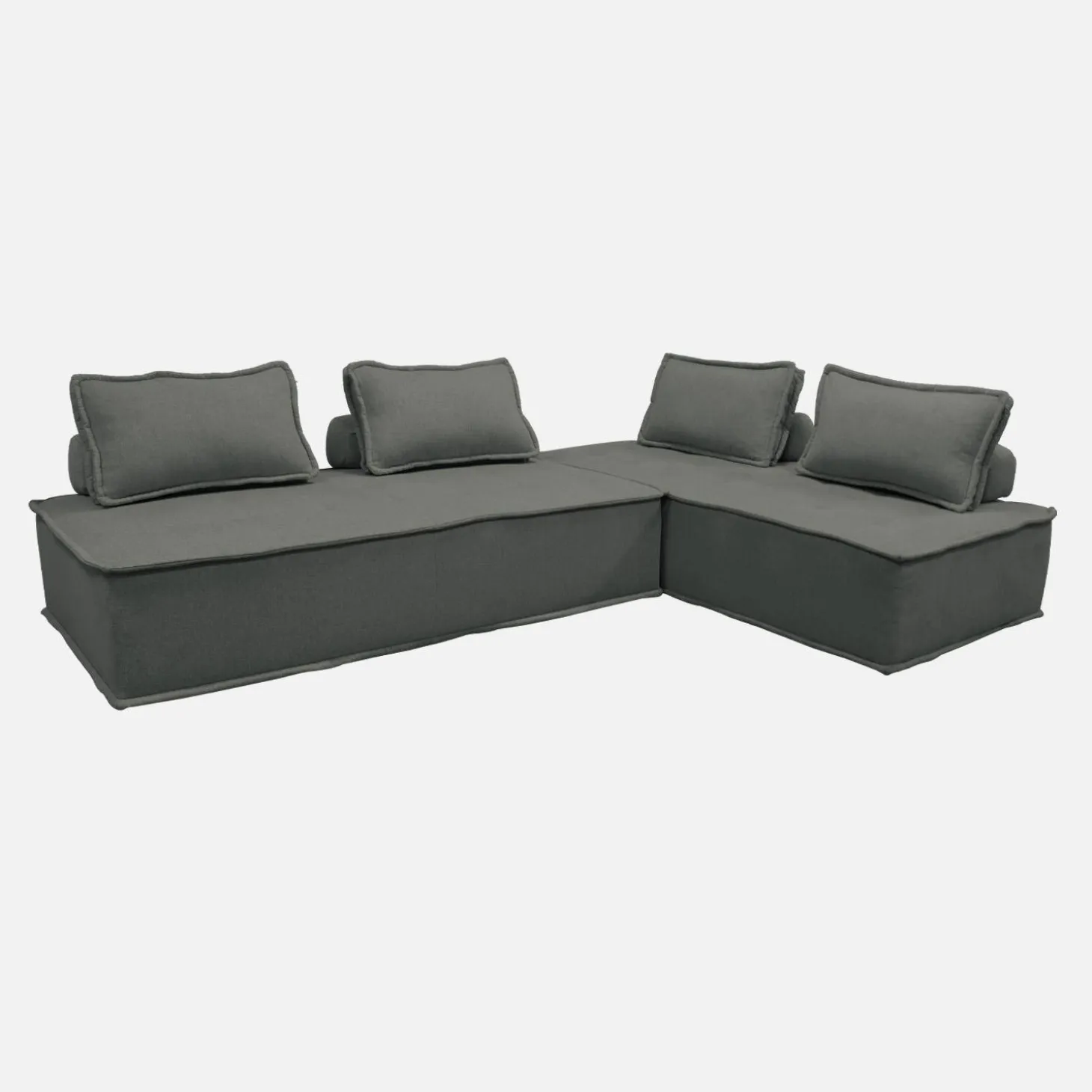 Sofá modular en tela lisa, 4 plazas