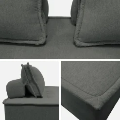 Sofá modular en tela lisa, 4 plazas