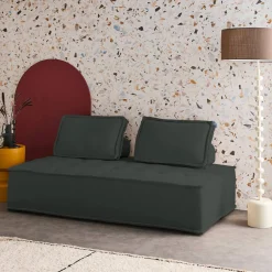 Sofá modular en tela lisa, 2 plazas