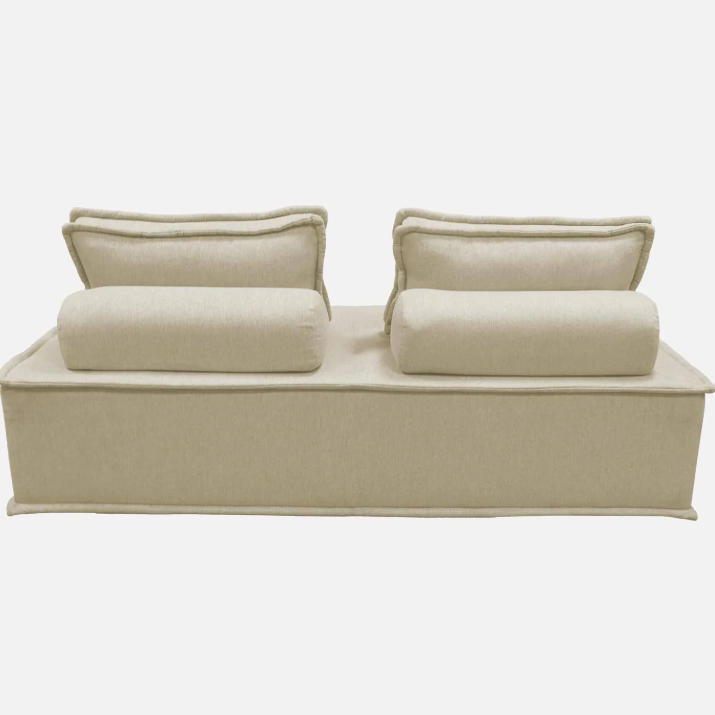 Sofá modular en tela lisa, 4 plazas