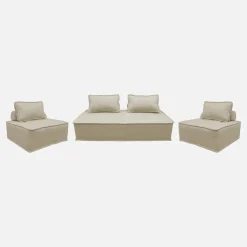 Sofá modular en tela lisa, 4 plazas