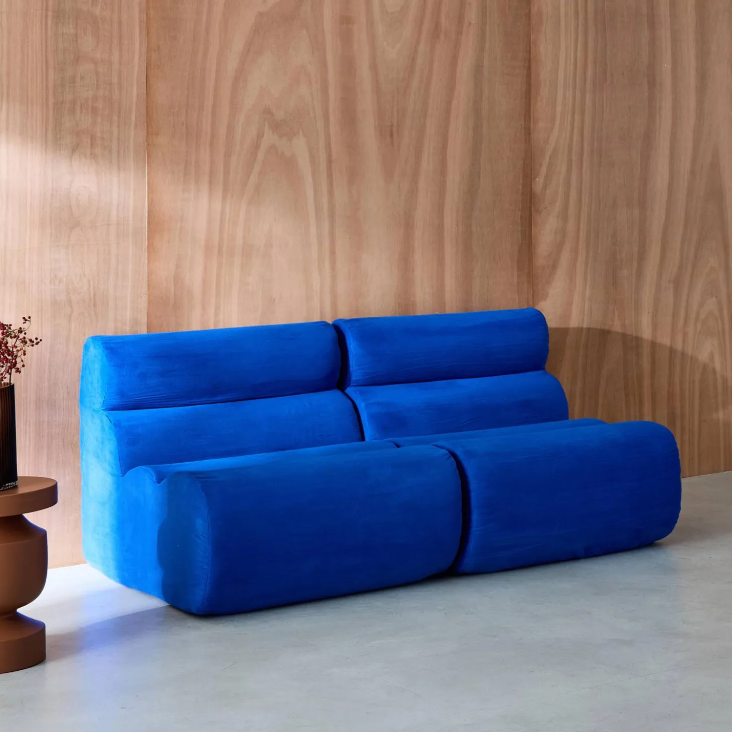 Sofá modular en tela simple, 2 plazas