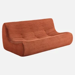 Sofá modular esquinero con reposapiés de terciopelo de pana fina, 7 plazas