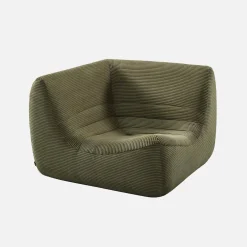 Sofá modular esquinero con reposapiés de terciopelo de pana fina, 7 plazas