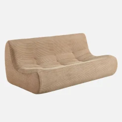 Sofá modular esquinero con reposapiés de terciopelo de pana fina, 7 plazas