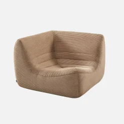 Sofá modular esquinero con reposapiés de terciopelo de pana fina, 7 plazas