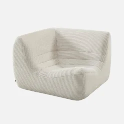 Sofá modular esquinero con reposapiés de terciopelo de pana fina, 7 plazas