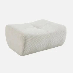 Sofá modular esquinero con reposapiés de terciopelo de pana fina, 7 plazas