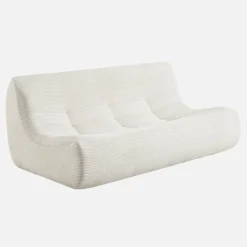 Sofá modular esquinero con reposapiés de terciopelo de pana fina, 7 plazas