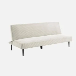 Sofá-cama en terciopelo de pana fina, 3 plazas