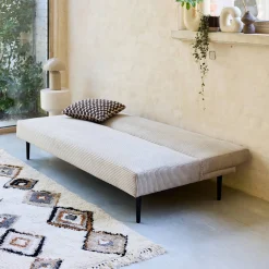 Sofá-cama en terciopelo de pana fina, 3 plazas