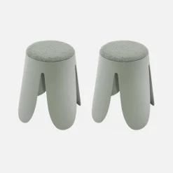 Taburete apilable con asiento texturado, set de 2