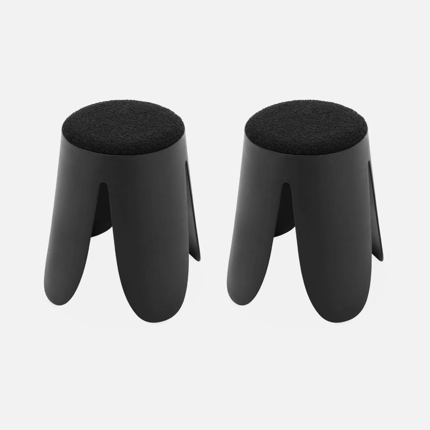Taburete apilable con asiento texturado, set de 2