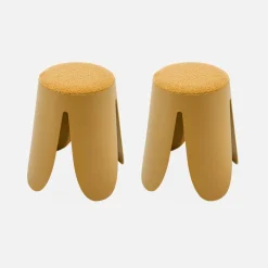 Taburete apilable con asiento texturado, set de 2