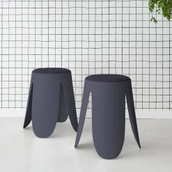 Taburete apilable con asiento texturado, set de 2
