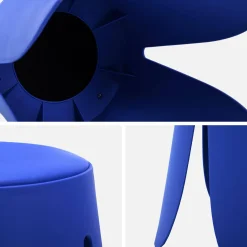 Taburete apilable cuero sintético, set de 2